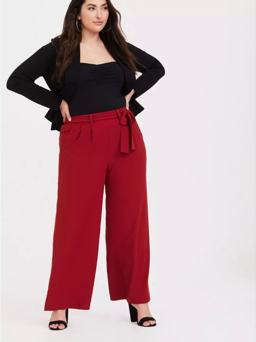Red Crepe Wide Leg Pant Size 4X (22/24)
